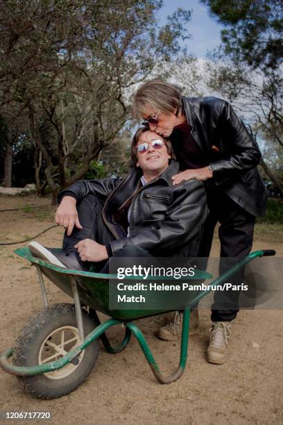 Jacques Dutronc and his son Thomas are photographed for Paris Match on February 22, 2020 in Monticello, Corsica.