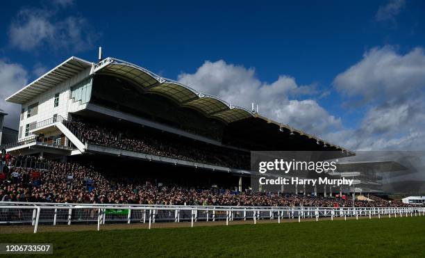 Cheltenham , United Kingdom - 12 March 2020; A general view of the Main Grandstand on Day Three of the Cheltenham Racing Festival at Prestbury Park...