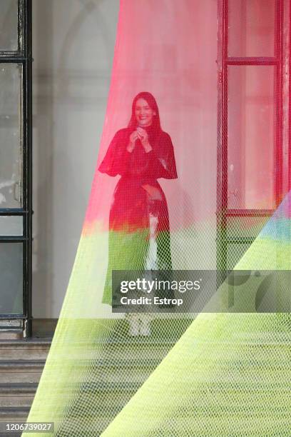 England – February 16: Fashion designer Roksanda Ilincic at the Roksanda show during London Fashion Week February 2020 on February 14, 2020 in...