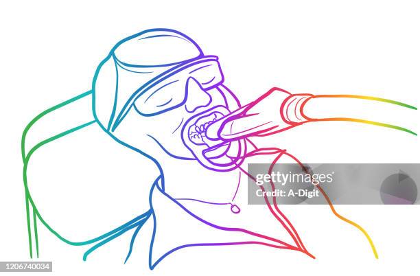 teeth whitening - nitrous oxide dental stock illustrations