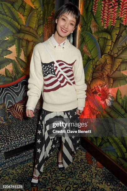 Ayame Goriki attends the TOMMYNOW after party at Annabels on February 16, 2020 in London, England.