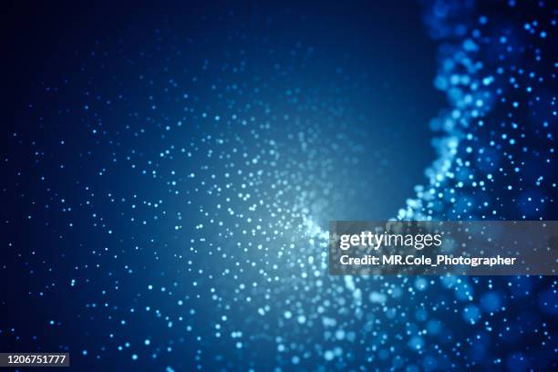 blue particles abstract background.futuristic digital background for business science and technology - vitality water stock pictures, royalty-free photos & images