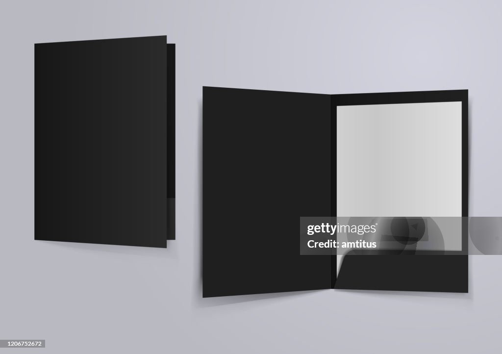 Black file folder mockup
