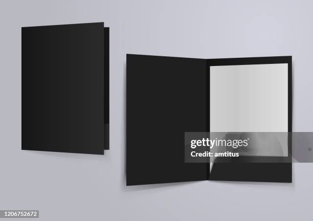 black file folder mockup - card file stock illustrations