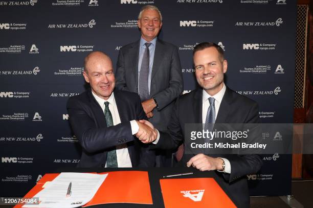 Nick Hill, Chief Executive of ATEED Auckland Mayor Phil Goff and Fred Dixon, President and CEO of NYCGO during the NYCGO & ATEED City To City Tourism...