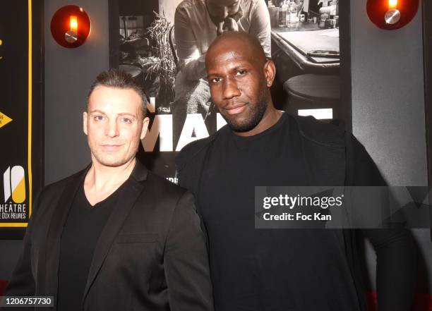 Boris Sirven and director Frédéric Alix attend Les Soirees Cinema de Benev: “Sous Les Coups » and other Shorts Movies Screening at Theatre de 10...