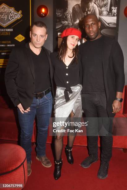 Boris Sirven , Joy Koch and director Frédéric Alix attend Les Soirees Cinema de Benev: “Sous Les Coups » and other Shorts Movies Screening at Theatre...