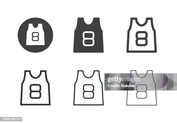 basketball uniform icons - multi series - jersey numbers stock illustrations