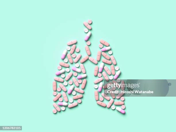 lung shaped with medication - lung function stock pictures, royalty-free photos & images