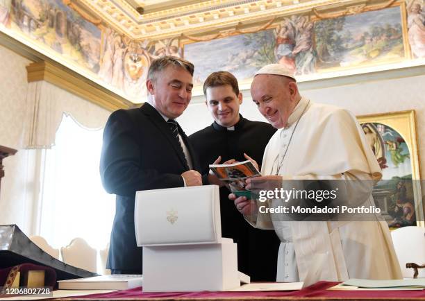 Meeting of Pope Francis with Zeljko Komsic, croat member of the Presidency of Bosnia and Herzegovina, at the Apostolic palace. Vatican City ,...