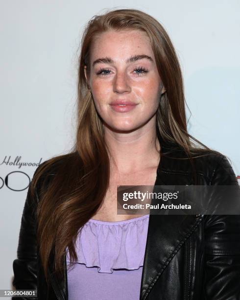 Actress Virginia Collins attends the arrivals for the live performance of the Rock Band Six Gun Sal at Boardners Restaurant on February 16, 2020 in...