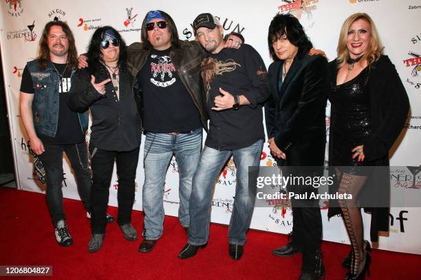 Rock Band Six Gun Sal arrives for their live performance at Boardners Restaurant on February 16, 2020 in Hollywood, California.