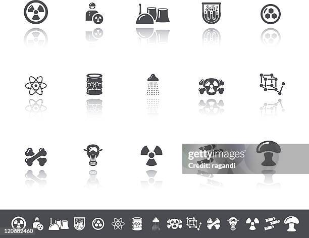 nuclear icons | simple grey - nuclear explosion icon stock illustrations