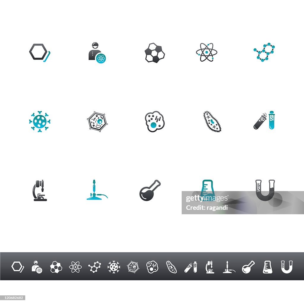 Chemistry And Biology Icons | Blue Grey