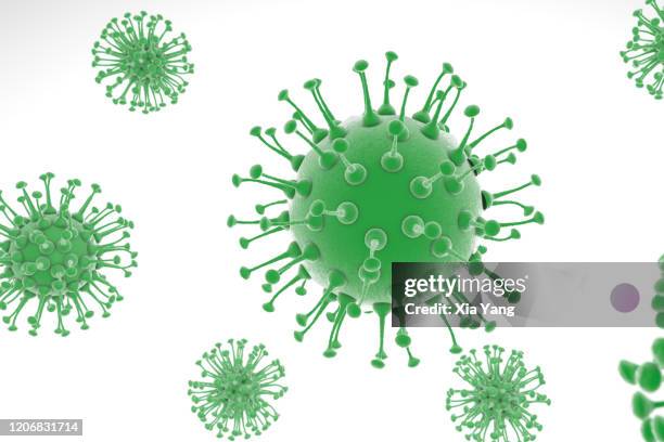 digitally rendered coronavirus - viren stock-fotos und bilder