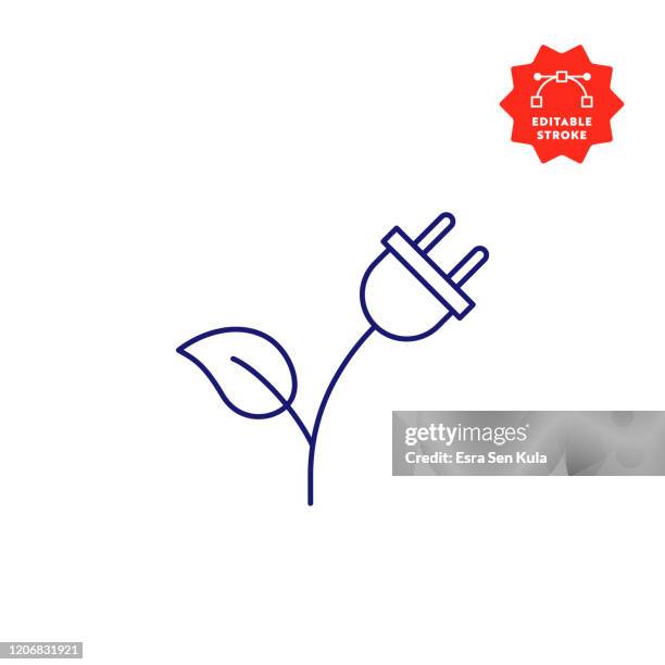 alternative energy line icon with editable stroke and pixel perfect. - make a difference logo stock illustrations