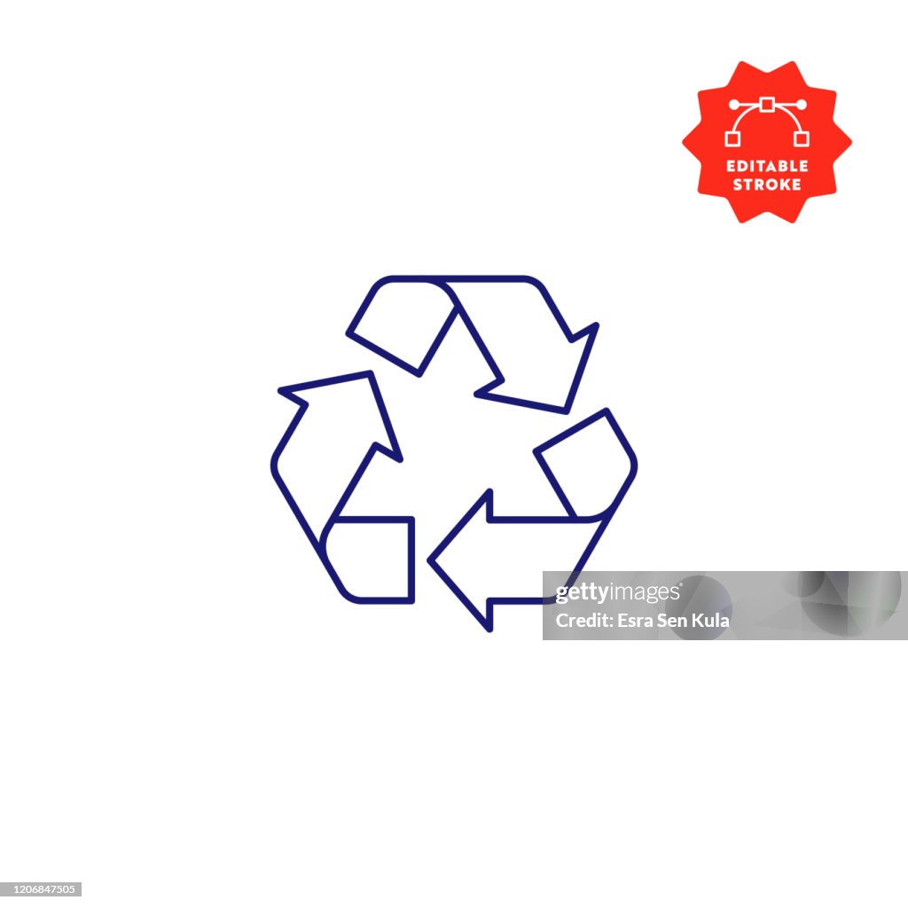 Pictogram Symboollijn recyclen met bewerkbare lijn en pixelperfect.