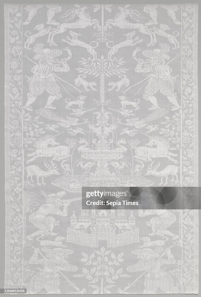 Napkin with a hunting scene