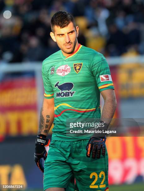 Mauro Vigorito of Lecce during the Serie A match between US Lecce and SPAL at Stadio Via del Mare on February 16, 2020 in Lecce, Italy.