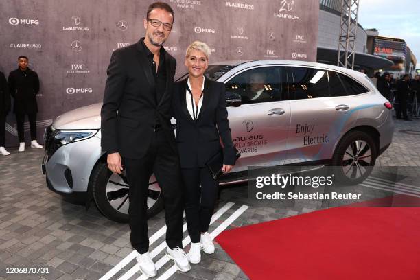 Laureus Ambassador Fredi Bobic and wife Britta Bobic attend the 2020 Laureus World Sports Awards at Verti Music Hall on February 17, 2020 in Berlin,...