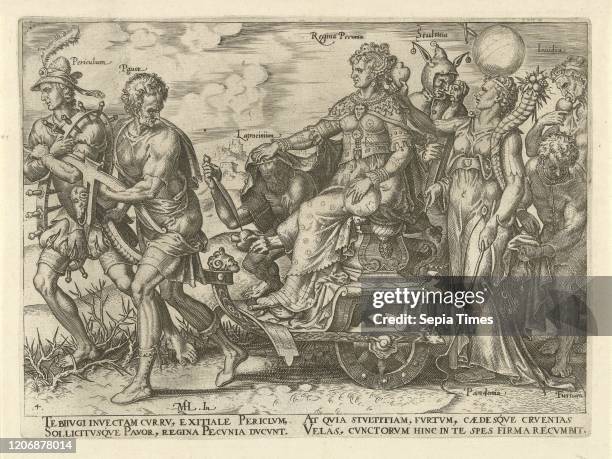 Dangers of wealth, Philips Galle, Hadrianus Junius, 1563.