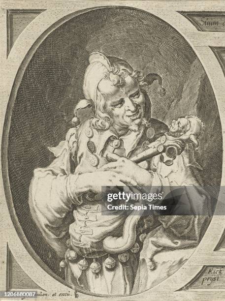 Jester with fool's cap on the head, Jacob de Gheyn , 1596.