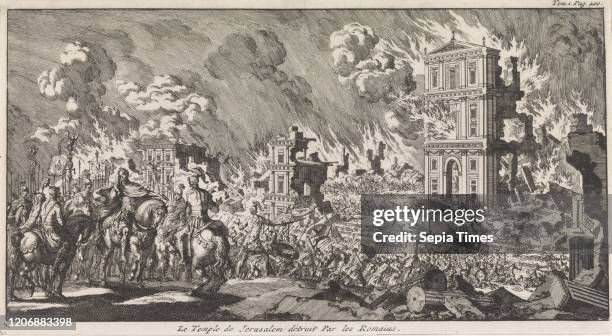 Romans destroyed the Jewish temple in Jerusalem, Jan Luyken, Pieter Mortier, 1705.