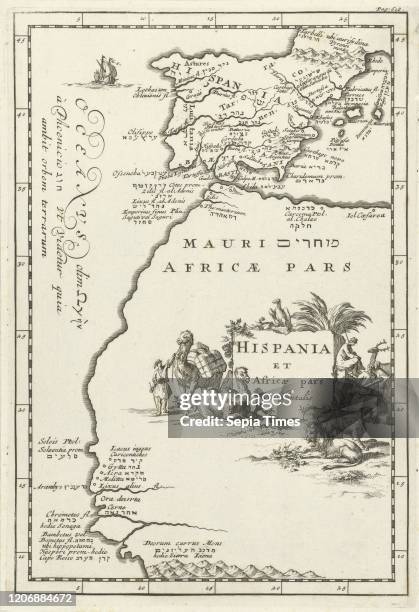 Map of Spain and part of North Africa, Jan Luyken, Cornelis Boutesteyn, Jordaan Luchtmans, 1692.