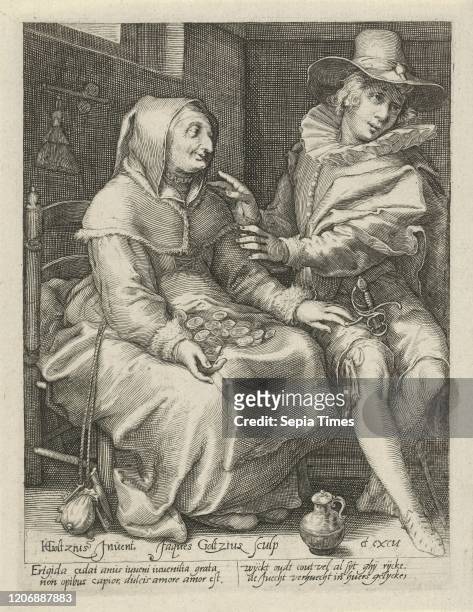 Unequal love, Jacob Goltzius , Anonymous, 1584
