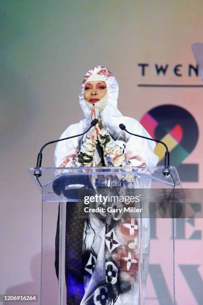 Erykah Badu receives the Soundtrack Award during the Austin Film Society's 20th annual Texas Film Awards at Creative Media Center at Austin Studios...