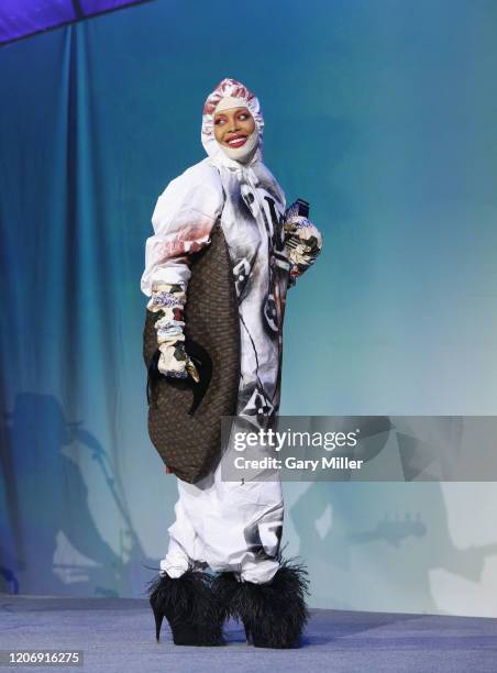 Erykah Badu receives the Soundtrack Award during the Austin Film Society's 20th annual Texas Film Awards at Creative Media Center at Austin Studios...