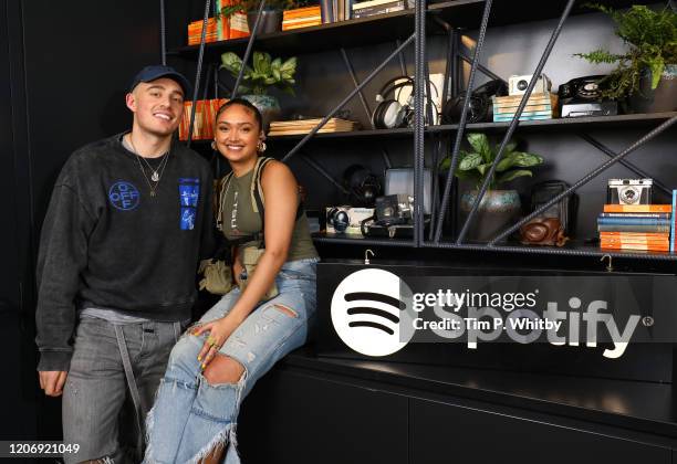 Award nominees Dermot Kennedy and Joy Crookes are pictured at the official opening of Spotify's new UK home, on February 17, 2020 in London, England.