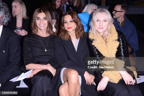 Carine Roitfeld, Christine Centenera and Laura Brown attend the International Woolmark Prize 2020 during London Fashion Week February 2020 at Ambika...