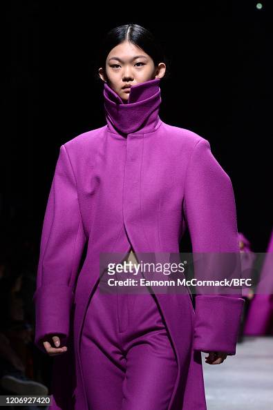 A model walks the runway at The Woolmark Prize show during London ...