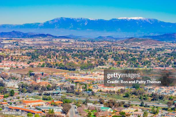 wine country panoramic of temecula valley with it's rustic old west buildings, ca (p) - riverside stock pictures, royalty-free photos & images