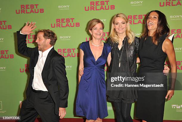 Maximilian Brueckner, Mira Bartuschek, Martina Hill and Melanie Winiger attend the Germany Premiere 'Resturlaub' at the Mathaeser Filmpalast on...
