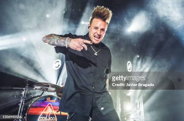 Jacoby Shaddix of Papa Roach performs on stage at La Riviera on February 17, 2020 in Madrid, Spain.