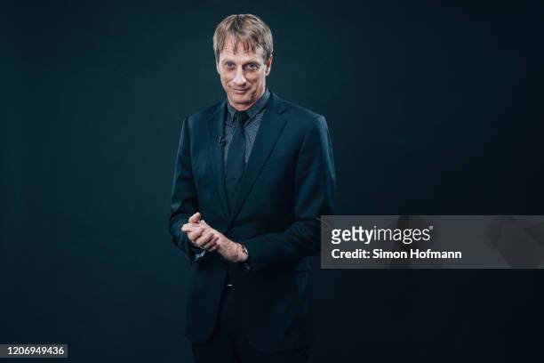 Laureus Academy Member Tony Hawk poses during the 2020 Laureus World Sports Awards on February 17, 2020 in Berlin, Germany.
