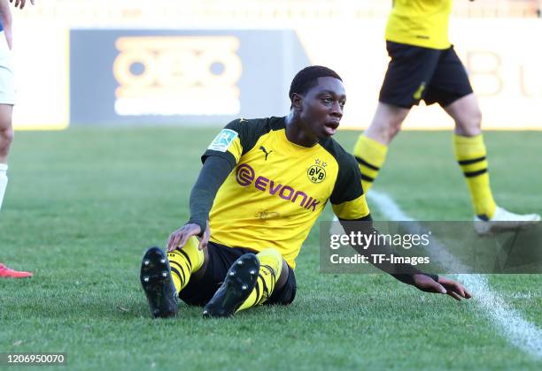 Denzeil Boadu of Borussia Dortmund II during the Regionalliga West match between Borussia Dortmund II and SC Wiedenbrueck at Stadion Rote Erde on...