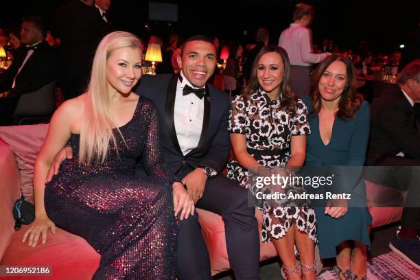 Laureus Academy Member Bryan Habana,his wife Janine Viljoen, Jessica Ennis-Hill and guest attend the 2020 Laureus World Sports Awards at Verti Music...