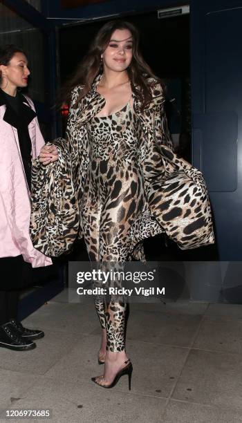 Hailee Steinfeld seen attending LOVE Magazine - party at The Standard during LFW February 2020 on February 17, 2020 in London, England.