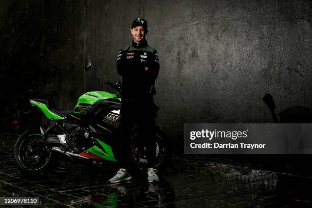 Five-time World Superbike champion, Jonathan Rea poses for a photo during a Phillip Island Superbikes Media Opportunity at QT Melbourne on February...
