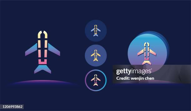 airplane icon illustration. - aerospace computer stock illustrations