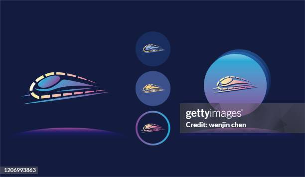 high speed train icon illustration. - train engine stock illustrations