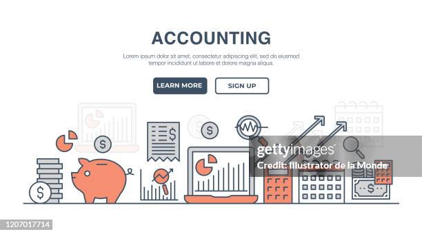 accounting thin line icon - accountancy stock illustrations