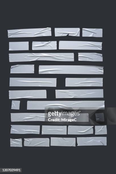 silver gray duct tape stripes collection - klebeband stock-fotos und bilder