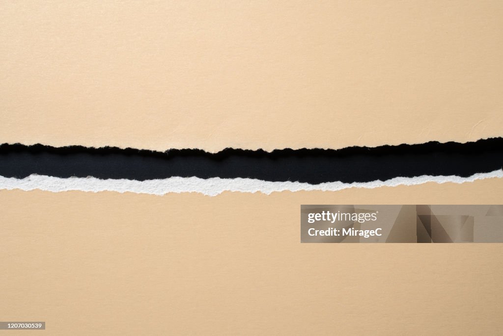 Halved Torn Paper