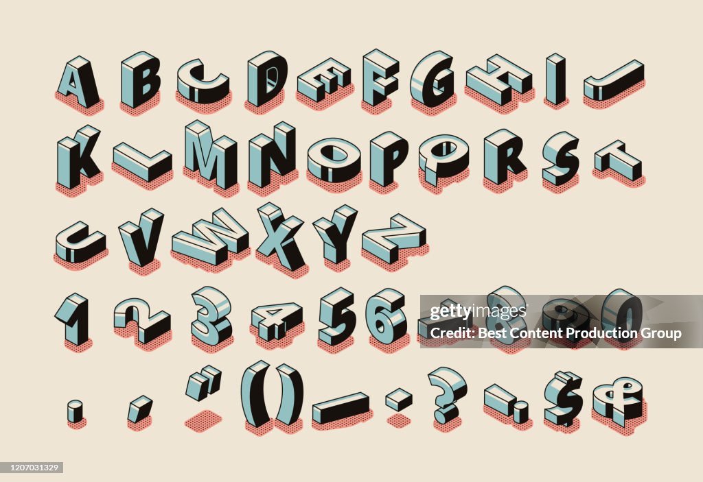 Digit Letters Alphabet Letters Digits Symbols Isometric Vector High-Res Vector ...