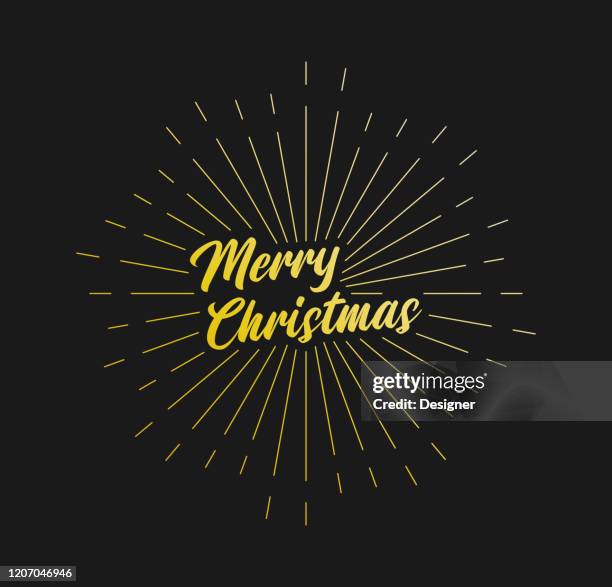 ilustraciones, imágenes clip art, dibujos animados e iconos de stock de feliz navidad. rayos de línea de estallido solar. para tarjeta de felicitación, póster y banner web. ilustración vectorial, plantilla de diseño. - christmas logo