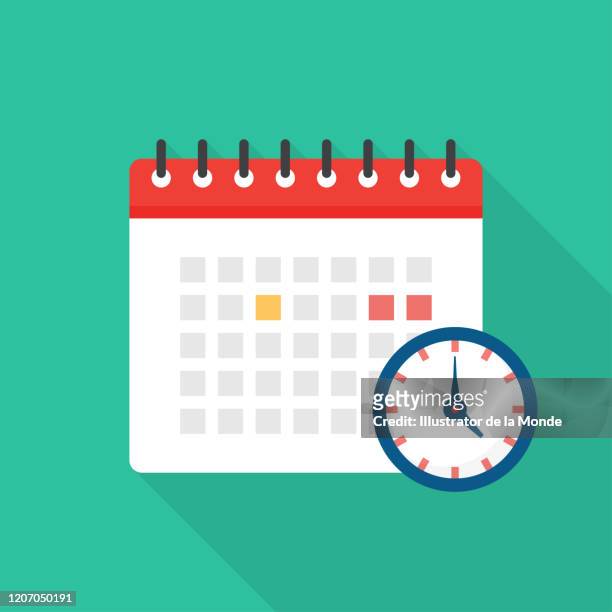 stockillustraties, clipart, cartoons en iconen met ontwerp van het flatpictogram voor afspraakkalender - kalender